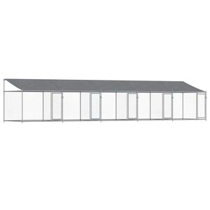 vidaXL Jaula para c&atilde;o com telhado/portas 10x2x2m a&ccedil;o galvanizado cinza