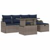 vidaXL Conjunto de Sof&aacute; de Jardim 6 unid. Cinzeto vime PE