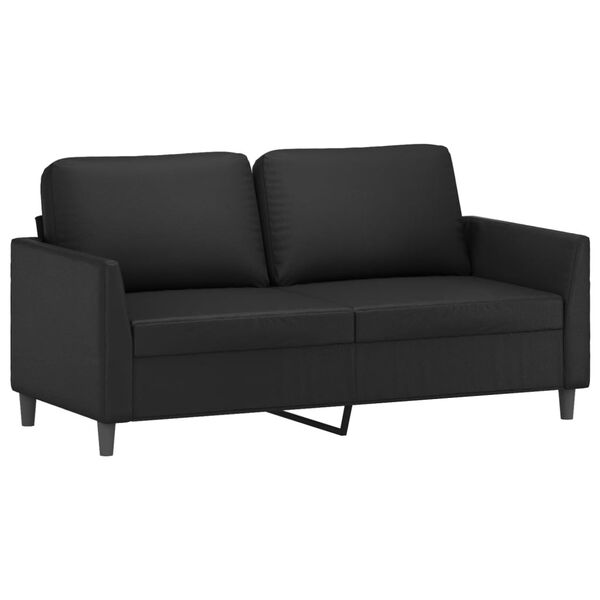 vidaXL Sof&aacute; de 2 lugares 140 cm couro artificial preto
