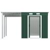 vidaXL Abrigo de jardim com alpendre 346x193x181 cm aço verde