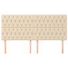 vidaXL Cabeceira Creme 200x7x118/128 cm Tecido
