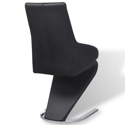 vidaXL Cadeiras de jantar 2 pcs couro artificial preto