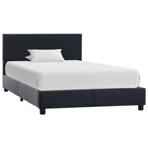 vidaXL Estrutura de cama 90x200 cm couro artificial preto