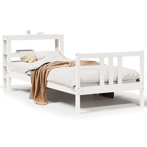 vidaXL Estrutura de cama c/ cabeceira sem colch&atilde;o 90x200 cm branco