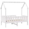 vidaXL Cama infantil formato casa 80x160 cm pinho maciço branco