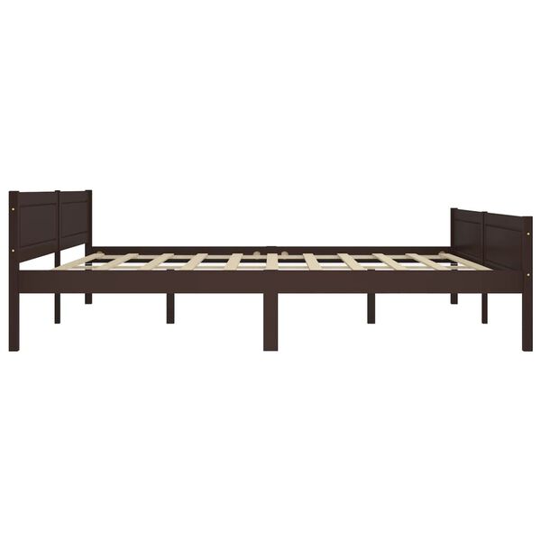 vidaXL Estrutura de cama 200x200 cm pinho maci&ccedil;o castanho-escuro