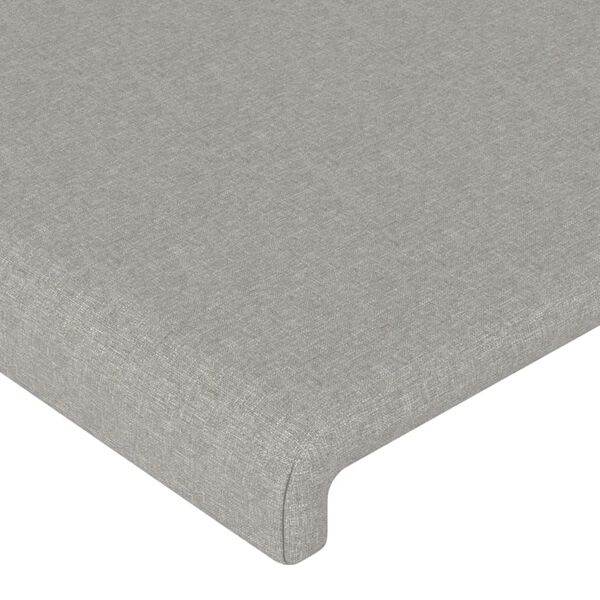 vidaXL Cabeceira de cama 2 pcs tecido 90x5x78/88 cm cinzento-claro