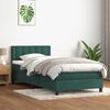 vidaXL Cama com molas/colch&atilde;o 100x220 cm veludo verde-escuro