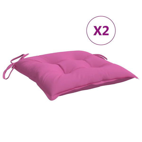 vidaXL Almofad&otilde;es para cadeira 2 pcs 40x40x7 cm tecido rosa
