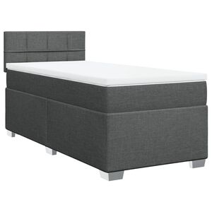 vidaXL Cama com molas/colch&atilde;o 80x200 cm tecido cinzento-escuro