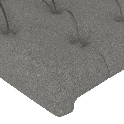 vidaXL Cabeceira de cama c/ abas tecido 83x23x78/88 cm cinzento-escuro