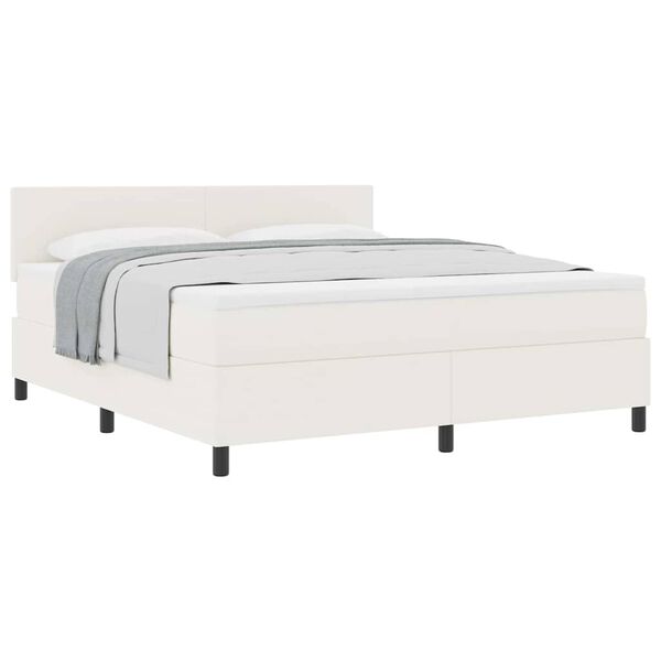 vidaXL Cama Box Manual Creme e Branco 203 x 180 x 88 cm