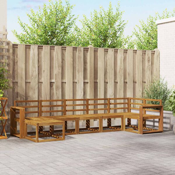 vidaXL Conjunto de Sof&aacute;s para Exterior 7 pcs Natural