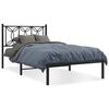 vidaXL Estrutura de cama com cabeceira 100x200 cm metal preto