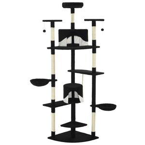 vidaXL &Aacute;rvore p/ gatos c/ postes arranhadores sisal 203cm preto/branco