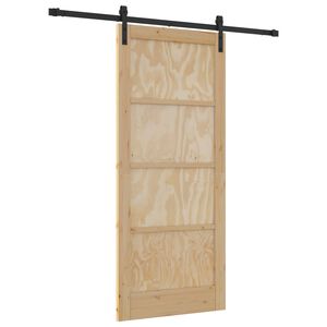 vidaXL Porta Deslizante 86 x 198,5 cm Madeira de Pinho Maci&ccedil;a