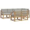 vidaXL Conjunto de Sof&aacute;s para Exterior 7 unid. Branco e Cinzento-Claro