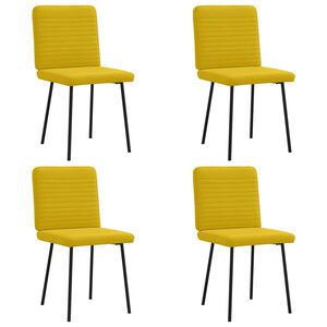 vidaXL Cadeiras de jantar 4 pcs veludo amarelo