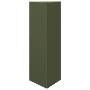 vidaXL Vaso/floreira jardim triangular 30x26x75 cm a&ccedil;o verde-azeitona