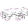 vidaXL Conjunto de Sof&aacute; de Jardim com almofada 8 pcs Preto Alum&iacute;nio