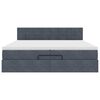 vidaXL Estrutura de cama otomana com colch&atilde;o 200x200cm cinzento escuro