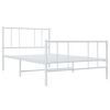 vidaXL Estrutura de cama com cabeceira e p&eacute;s 107x203 cm metal branco