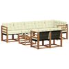 vidaXL Conjunto de Sof&aacute;s para Exterior 9 pcs Natural e Creme