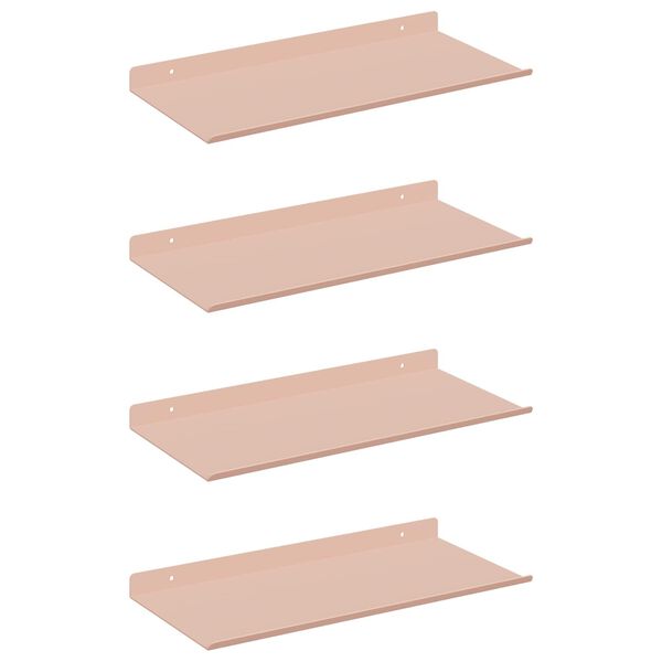 vidaXL Prateleira Flutuante 4 pcs Rosa 40 x 18 x 2,5 cm A&ccedil;o