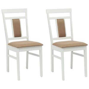 vidaXL Cadeira de jantar 2 pcs Branco e marrom