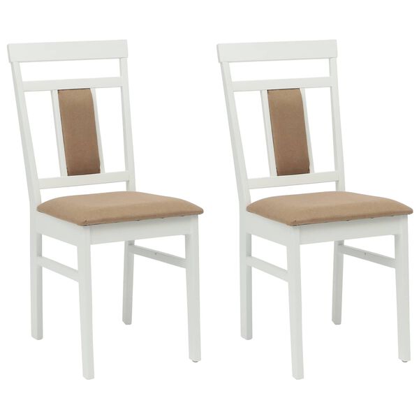 vidaXL Cadeira de jantar 2 pcs Branco e marrom