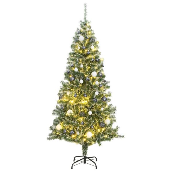 vidaXL &Aacute;rvore Natal artificial c/ 300 luzes LED, bolas e neve 240 cm