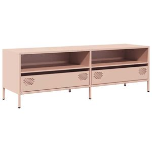 vidaXL M&oacute;vel de TV 135x39x43,5 cm a&ccedil;o laminado a frio rosa