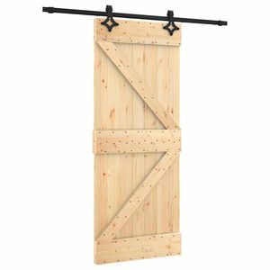 vidaXL Porta Deslizante Natural e Preto 85 x 210 cm