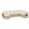 vidaXL 8 pcs conjunto de sof&aacute;s p/ jardim com almofad&otilde;es vime PE bege