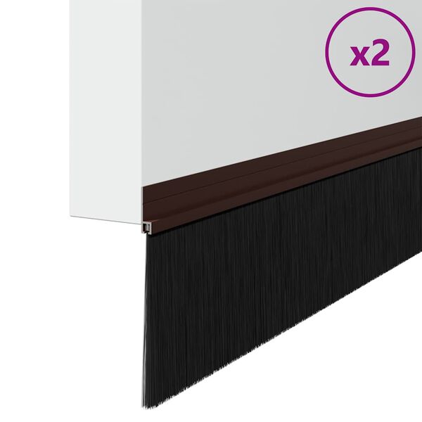 vidaXL Selos de Escovas para Porta Auto-adesivos 2 pcs Castanho 100 cm