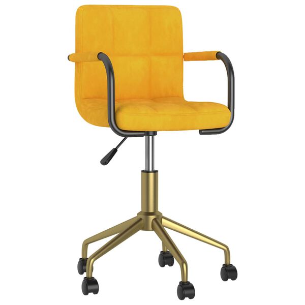 vidaXL Cadeiras de jantar girat&oacute;rias 4 pcs veludo amarelo mostarda