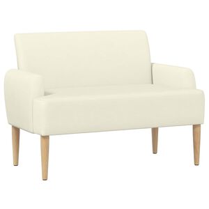 vidaXL Sof&aacute; de dois lugares com bot&atilde;o acolchoado Creme