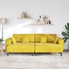 vidaXL Sof&aacute; com almofada 3 pcs Amarelo Veludo