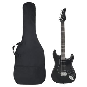 vidaXL Guitarra el&eacute;trica para iniciantes com saco 4/4 39" preto