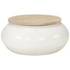 vidaXL Mesa de centro 51x51x27 cm madeira de mangueira maci&ccedil;a branco