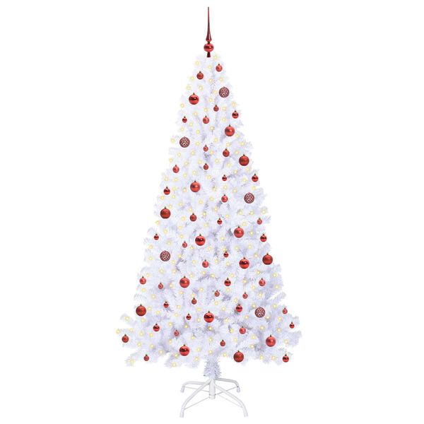 vidaXL &Aacute;rvore de Natal Artificial com 300 LEDs Branco 210 cm PVC e A&ccedil;o