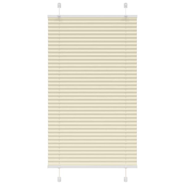 vidaXL Creme Plissada Cega 80x100 cm Largura Tecido 79,4 cm Poli&eacute;ster