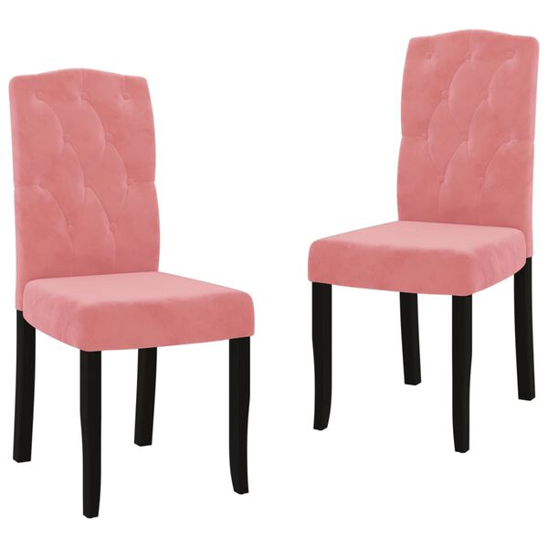vidaXL Cadeiras de jantar 2 pcs veludo rosa