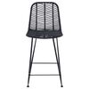 vidaXL Cadeira de Bar 2 pcs Preto 44,5 x 54,5 x 97,5 cm Rattan e Ferro