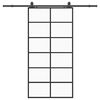 vidaXL Porta deslizante c/ conj. ferragens 90x205cm vidro ESG preto