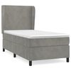 vidaXL Cama com molas/colch&atilde;o 100x200 cm veludo cinza-claro