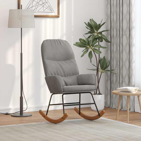 vidaXL Cadeira de baloi&ccedil;o veludo cinzento-claro