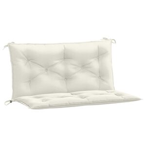 vidaXL Almofad&otilde;es banco jardim 2pcs 100x50x7cm mesclado tecido creme