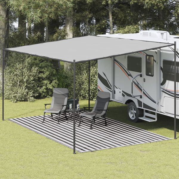 vidaXL Tapete de campismo para tenda 300x500 cm antracite e branco