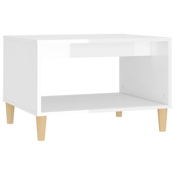 vidaXL Mesa de centro 60x50x40 cm derivados madeira branco brilhante